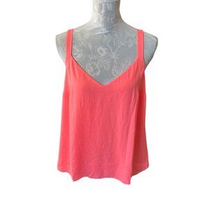 Lilly Pulitzer Coral Pink Sleeveless V-Neck Tank Top Small Adjustable Straps
